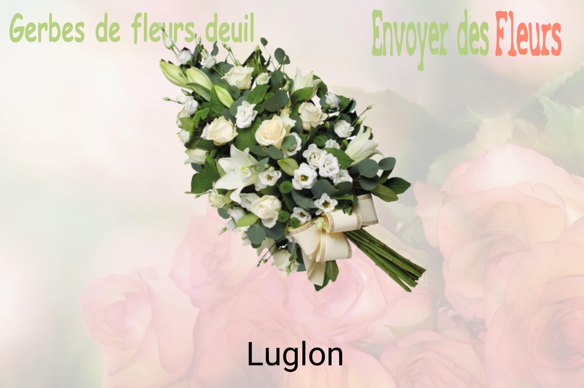 Gerbe de fleurs de deuil livrée à Luglon